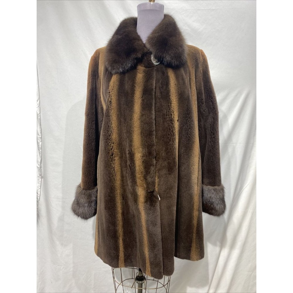 plucked mink brown stroller w/ sable collar (38507)